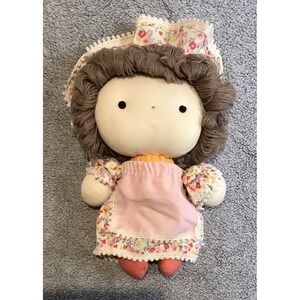 Vintage LIM Co Rag Cloth Doll Yarn Hair Hat and Dress Handmade